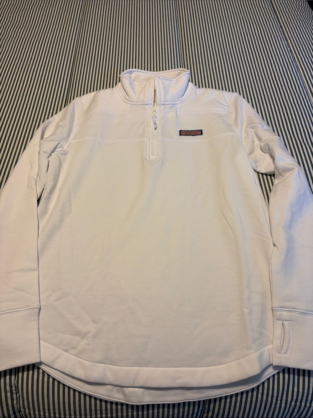 Vineyard Vines Women’s White Quarter-Zip Pullover Size S NWT